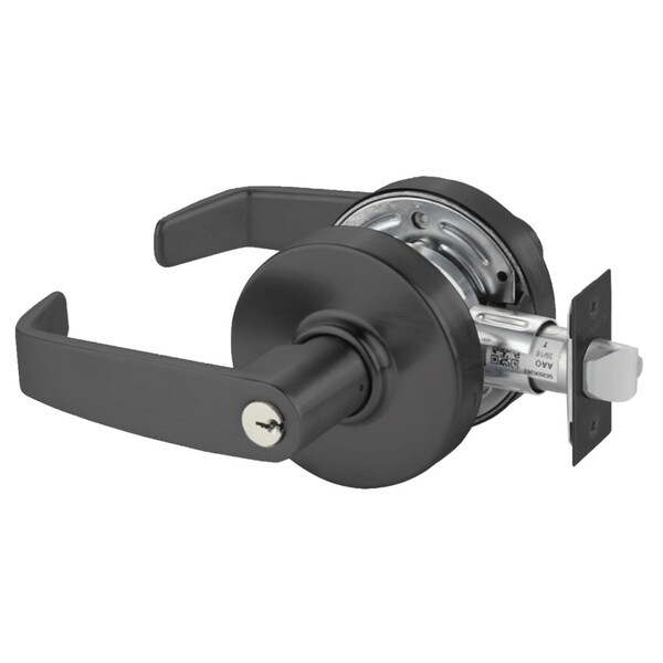 Sargent Grade 2 Storeroom/Closet Cylindrical Lock, L Lever, Conventional Cylinder, Black Suede Finish 28-7G04 LL BSP - main